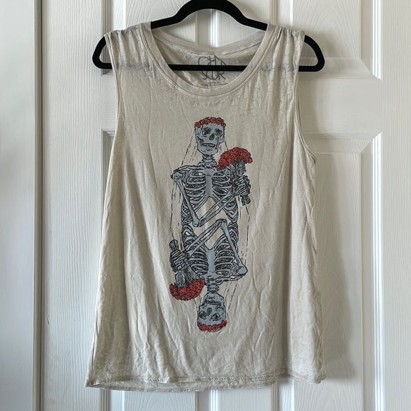 Chaser Tops - NWT Chaser Till Death skeleton bride tank top